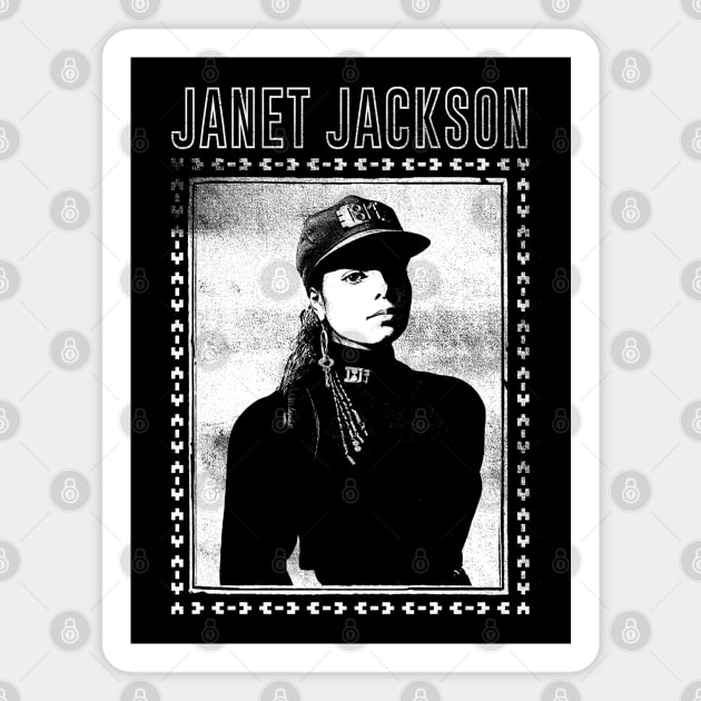 Janet Jackson  /// 80s Vintage Faded Style Design Magnet by DankFutura